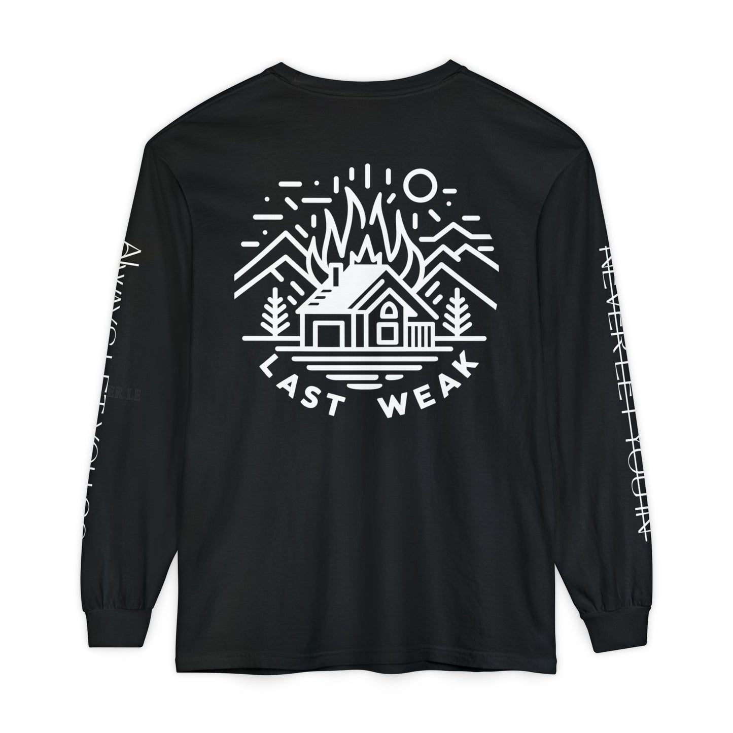 Cabin on Fire - Unisex Garment-dyed Long Sleeve T-Shirt